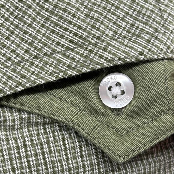 ECKO Unltd Button Up Shirt Men 3XL Green Micro Plaid L/S Epaulets Casual Streetw - Picture 7 of 16